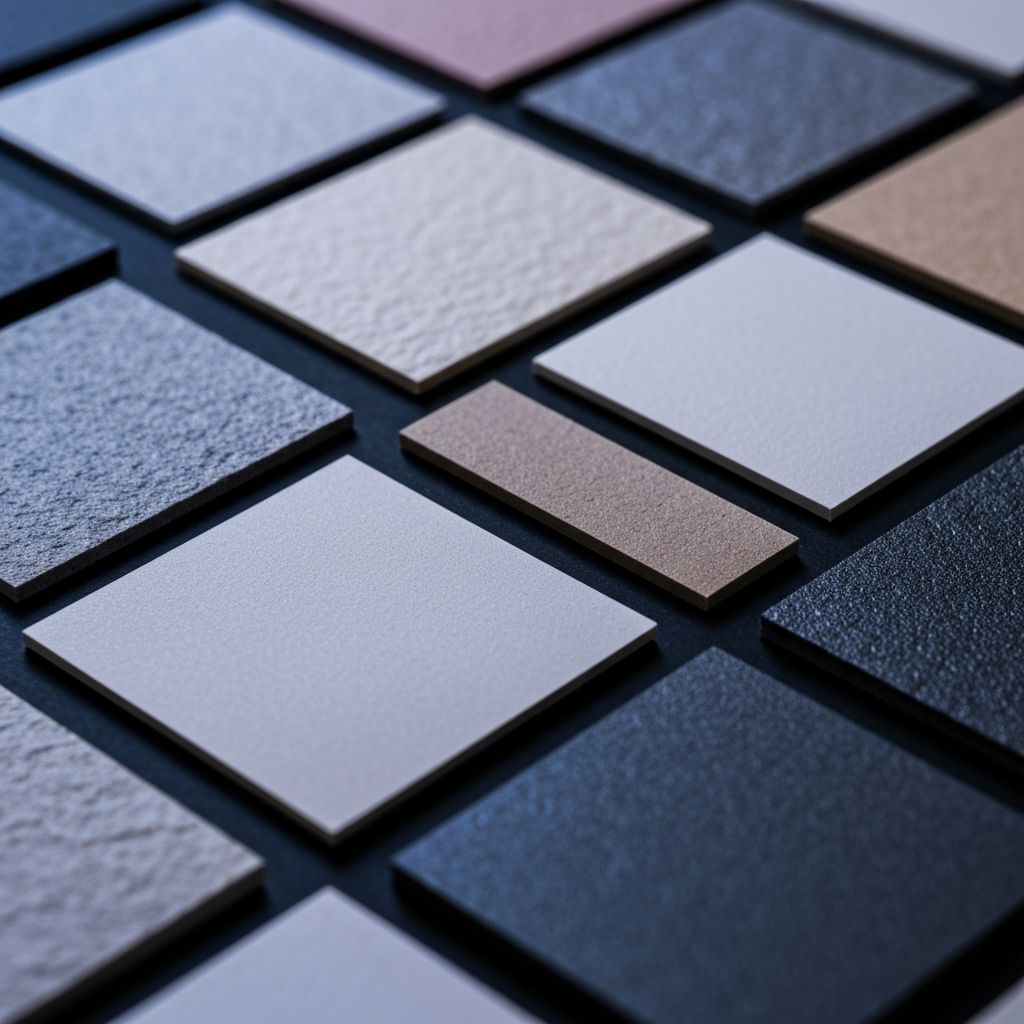 Verschiedene Papiermaterialien mit unterschiedlichen Kanten und Stärken liegen nebeneinander