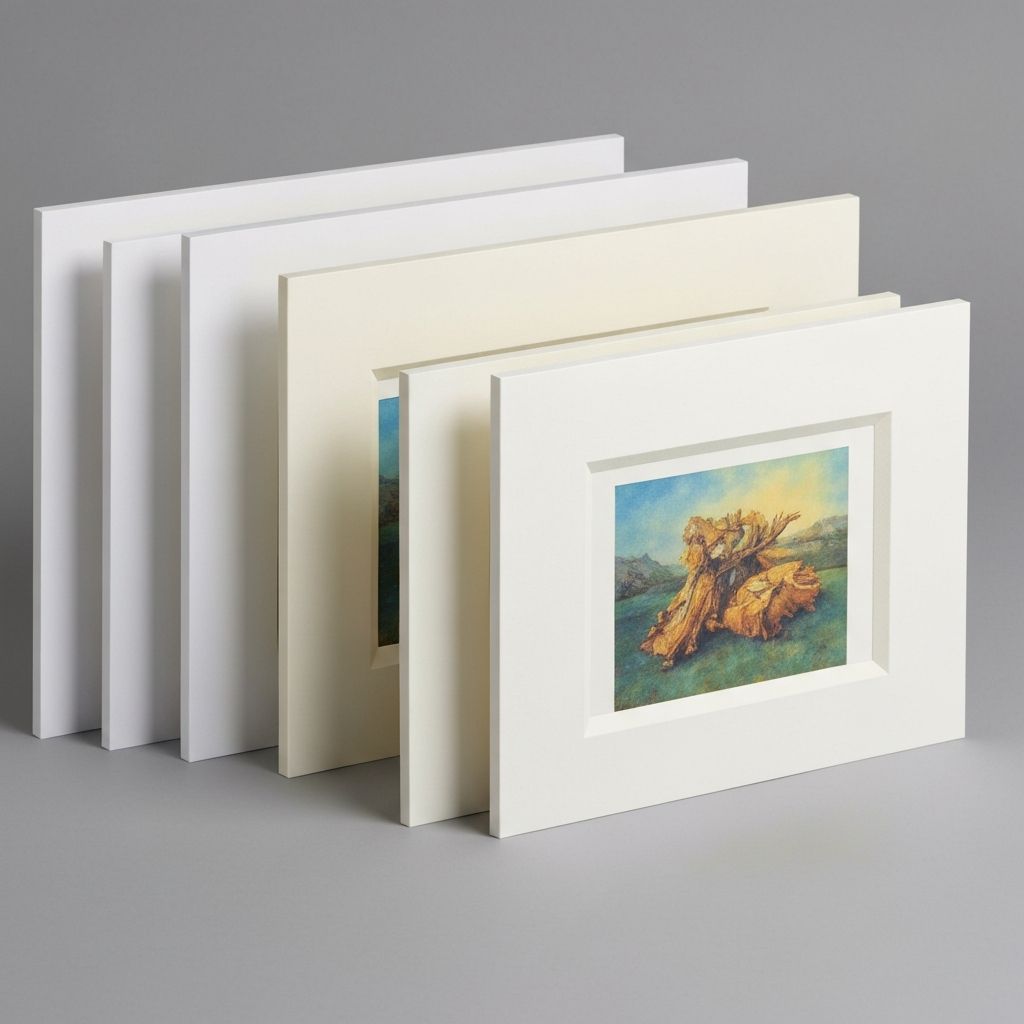 Passepartout mit verschiedenen Fensteröffnungen zeigen unterschiedliche Größen und Proportionen